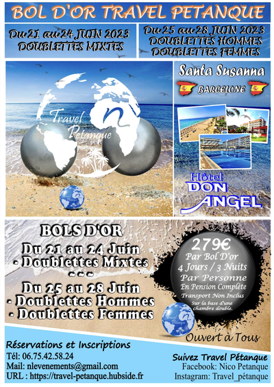 open to all petanque competition in mixed doublet in Santa Susanna - Spain - June 21, 2023
